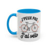 Mug “J’peux pas j’ai vélo” – Tasse Céramique Humour Cycliste – Cadeau Fan de Vélo Route & Ville