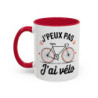 Mug “J’peux pas j’ai vélo” – Tasse Céramique Humour Cycliste – Cadeau Fan de Vélo Route & Ville