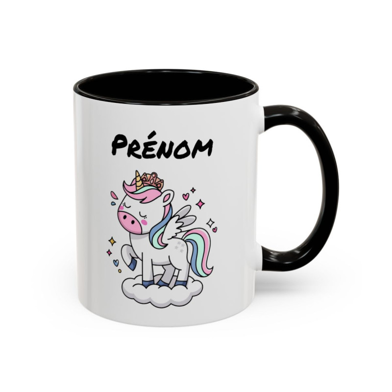 Mug Licorne Personnalisable – Tasse Céramique Fantaisie Princesse Kawaii – Cadeau Fille Enfant Anniversaire