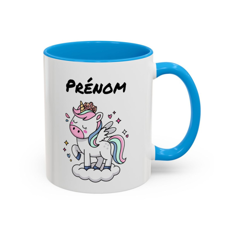 Mug Licorne Personnalisable – Tasse Céramique Fantaisie Princesse Kawaii – Cadeau Fille Enfant Anniversaire