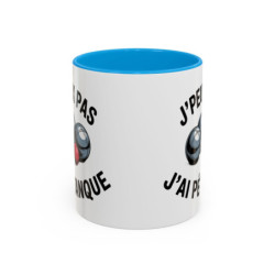 Mug “J’peux pas j’ai Pétanque” – Tasse Céramique Humour Sport – Cadeau Fan Pétanque & Apéro