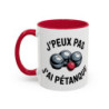 Mug “J’peux pas j’ai Pétanque” – Tasse Céramique Humour Sport – Cadeau Fan Pétanque & Apéro