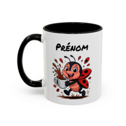 Mug Coccinelle Café Personnalisable – Tasse Humoristique Kawaii – Cadeau Mignon Amoureux du Café