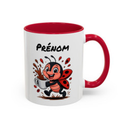 Mug Coccinelle Café Personnalisable – Tasse Humoristique Kawaii – Cadeau Mignon Amoureux du Café