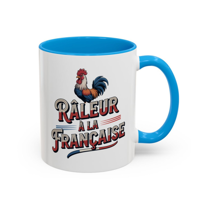Mug “Râleur à la Française” – Tasse Humoristique Coq Français – Cadeau Fun Patriotique – Céramique 325 ml