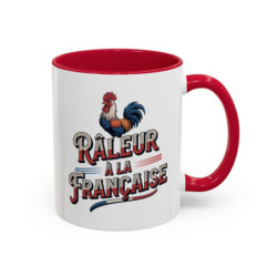 Mug “Râleur à la Française” – Tasse Humoristique Coq Français – Cadeau Fun Patriotique – Céramique 325 ml