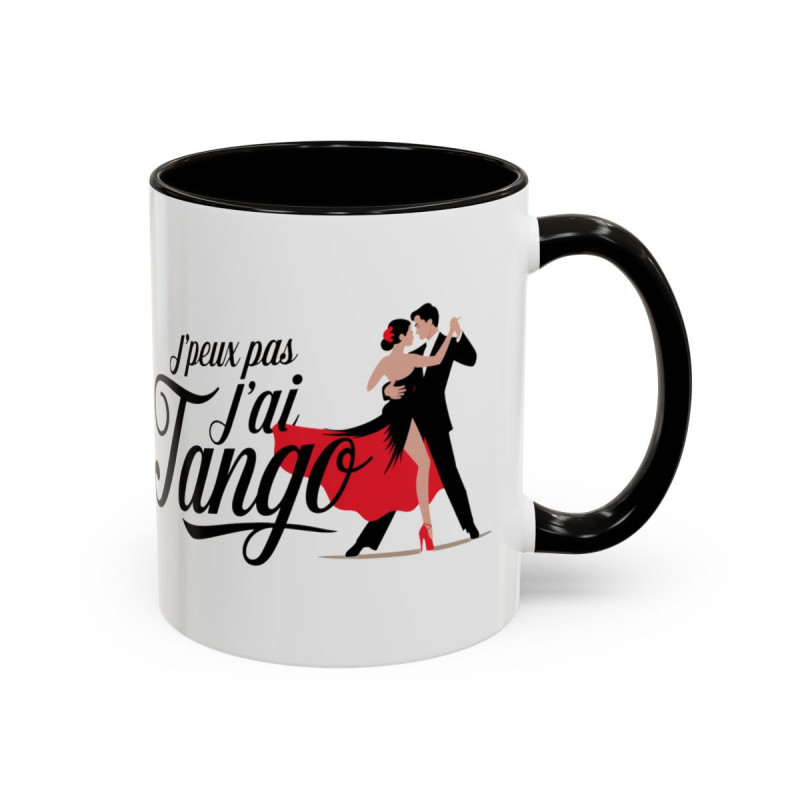 Mug “J’peux pas j’ai Tango” – Tasse Céramique Danse Tango Humour – Cadeau Danseur Danseuse