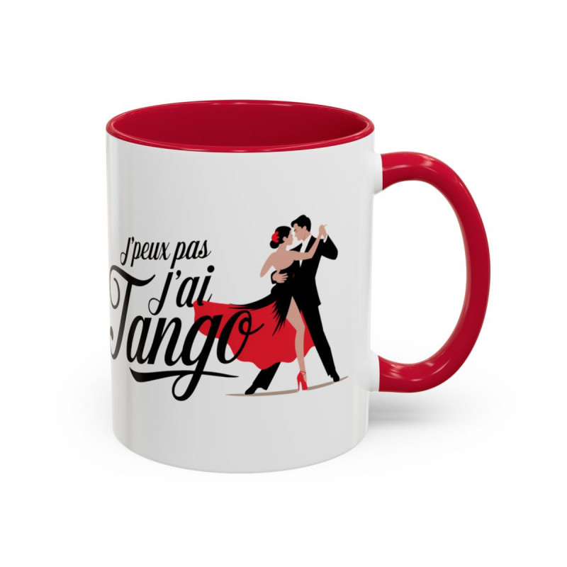 Mug “J’peux pas j’ai Tango” – Tasse Céramique Danse Tango Humour – Cadeau Danseur Danseuse