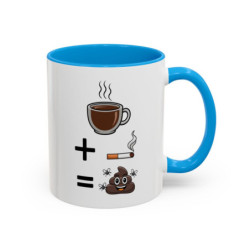 Mug “Café + Cigarette ” – Tasse Céramique Humour Noir – Cadeau Fun Café Fumeur – Micro-ondes & Lave-Vaisselle – 325 ml
