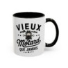Mug “Vieux Motard Que Jamais” – Tasse Céramique Moto Vintage – Cadeau Humour Motard