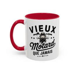 Mug “Vieux Motard Que Jamais” – Tasse Céramique Moto Vintage – Cadeau Humour Motard