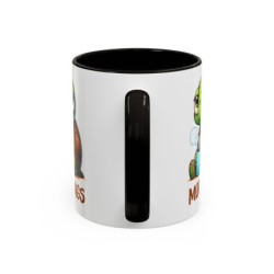 Mug “MORNINGS” – Tasse Céramique Tortue Fatiguée avec Café – Humour Matin – Cadeau Original – 325 ml