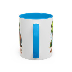 Mug “MORNINGS” – Tasse Céramique Tortue Fatiguée avec Café – Humour Matin – Cadeau Original – 325 ml