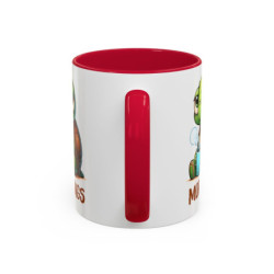 Mug “MORNINGS” – Tasse Céramique Tortue Fatiguée avec Café – Humour Matin – Cadeau Original – 325 ml