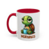 Mug “MORNINGS” – Tasse Céramique Tortue Fatiguée avec Café – Humour Matin – Cadeau Original – 325 ml