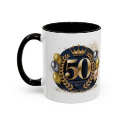 Mug “50 Ans – Joyeux Anniversaire” – Tasse Céramique Anniversaire 50 Ans – Cadeau Élégant Homme ou Femme – 325 ml