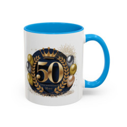 Mug “50 Ans – Joyeux Anniversaire” – Tasse Céramique Anniversaire 50 Ans – Cadeau Élégant Homme ou Femme – 325 ml