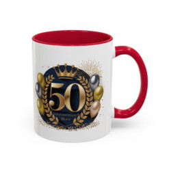 Mug “50 Ans – Joyeux Anniversaire” – Tasse Céramique Anniversaire 50 Ans – Cadeau Élégant Homme ou Femme – 325 ml