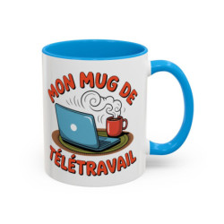 Tasse Mon Mug de Télétravail – Mug Humour Travail à Domicile – Cadeau Télétravail Bureau