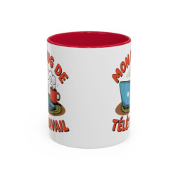 Tasse Mon Mug de Télétravail – Mug Humour Travail à Domicile – Cadeau Télétravail Bureau