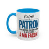 Tasse C’est Moi le Patron – Mug Texte Humoristique  Cadeau Bureau Original Design Noir Bleu Rouge  325 ml