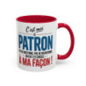 Tasse C’est Moi le Patron – Mug Texte Humoristique  Cadeau Bureau Original Design Noir Bleu Rouge  325 ml