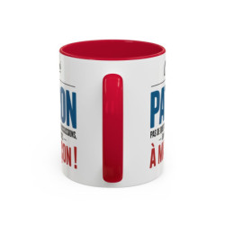 Tasse C’est Moi le Patron – Mug Texte Humoristique  Cadeau Bureau Original Design Noir Bleu Rouge  325 ml