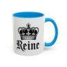 Tasse Reine avec Couronne – Mug Femme Élégant et Royal – Cadeau Reine du Quotidien – Noir Bleu Rouge – 325 ml