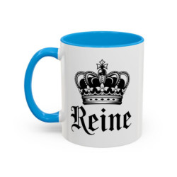 Tasse Reine avec Couronne – Mug Femme Élégant et Royal – Cadeau Reine du Quotidien – Noir Bleu Rouge – 325 ml