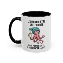 Mug Poulpe et Café – Tasse Céramique Illustration Originale – Humour Matinal & Style Artistique – Cadeau Bureau