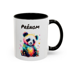 Tasse Personnalisable Panda Aquarelle avec Prénom – Mug Animal Coloré – Cadeau Mignon