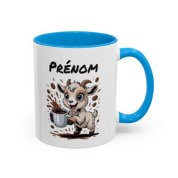 Tasse Personnalisable Chèvre avec Prénom – Mug Animal Drôle Café – Cadeau Original Humoristique