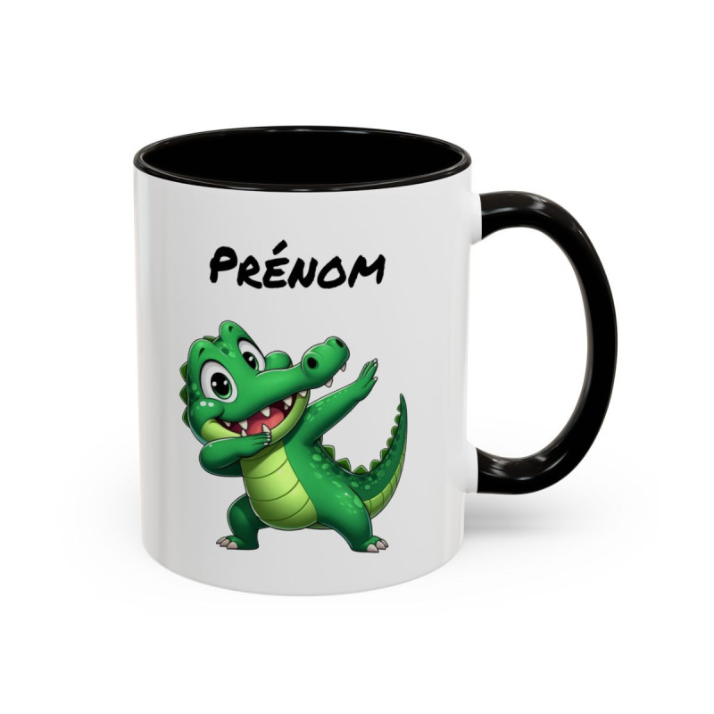 Tasse Personnalisable Crocodile Cartoon Dab – Mug Animal Drôle – Cadeau Enfant ou Adulte – Céramique 325ml