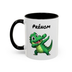 Tasse Personnalisable Crocodile Cartoon Dab – Mug Animal Drôle – Cadeau Enfant ou Adulte – Céramique 325ml