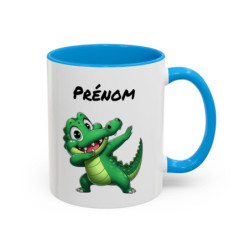 Tasse Personnalisable Crocodile Cartoon Dab – Mug Animal Drôle – Cadeau Enfant ou Adulte – Céramique 325ml