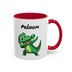 Tasse Personnalisable Crocodile Cartoon Dab – Mug Animal Drôle – Cadeau Enfant ou Adulte – Céramique 325ml
