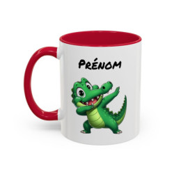 Tasse Personnalisable Crocodile Cartoon Dab – Mug Animal Drôle – Cadeau Enfant ou Adulte – Céramique 325ml