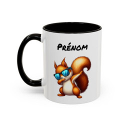 Tasse Personnalisable Écureuil Dab Cartoon – Mug Animal Drôle – Cadeau Original Enfant ou Adulte – Céramique 325ml