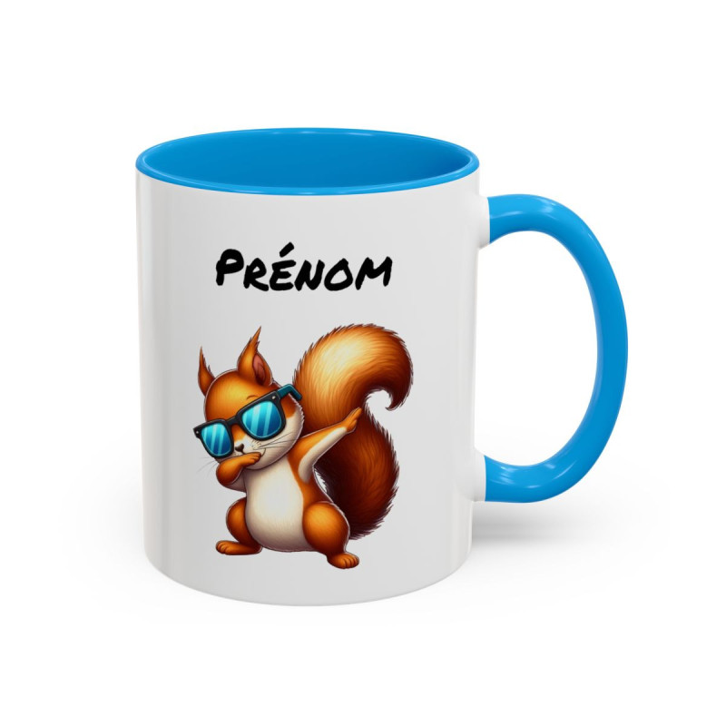 Tasse Personnalisable Écureuil Dab Cartoon – Mug Animal Drôle – Cadeau Original Enfant ou Adulte – Céramique 325ml
