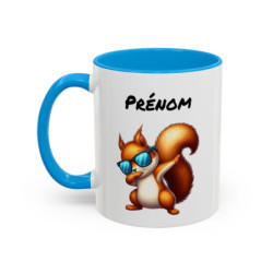 Tasse Personnalisable Écureuil Dab Cartoon – Mug Animal Drôle – Cadeau Original Enfant ou Adulte – Céramique 325ml