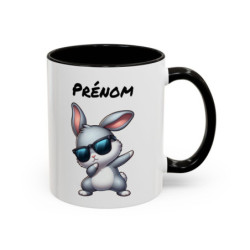 Tasse Personnalisable Lapin Dab Cartoon – Mug Animal Drôle – Cadeau Original Enfant ou Adulte