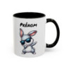 Tasse Personnalisable Lapin Dab Cartoon – Mug Animal Drôle – Cadeau Original Enfant ou Adulte