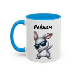 Tasse Personnalisable Lapin Dab Cartoon – Mug Animal Drôle – Cadeau Original Enfant ou Adulte
