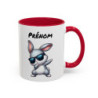 Tasse Personnalisable Lapin Dab Cartoon – Mug Animal Drôle – Cadeau Original Enfant ou Adulte