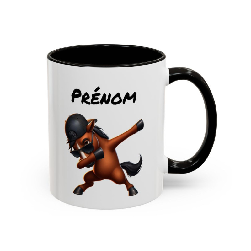 Tasse Personnalisable Cheval Dab – Mug Animal Drôle – Cadeau Original Fun – Céramique 325ml