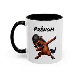 Tasse Personnalisable Cheval Dab – Mug Animal Drôle – Cadeau Original Fun – Céramique 325ml