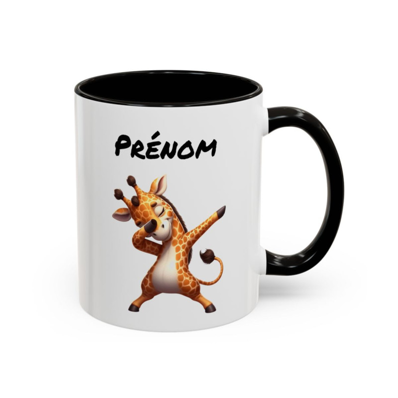 Tasse Personnalisable Girafe Dab – Mug Animal Drôle – Cadeau Fun Enfant ou Adulte – Céramique 325ml