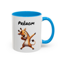 Tasse Personnalisable Girafe Dab – Mug Animal Drôle – Cadeau Fun Enfant ou Adulte – Céramique 325ml