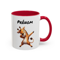 Tasse Personnalisable Girafe Dab – Mug Animal Drôle – Cadeau Fun Enfant ou Adulte – Céramique 325ml