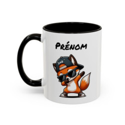 Tasse Personnalisable Renard Dab – Mug Animal Drôle – Cadeau Fun Enfant ou Adulte – Céramique 325ml